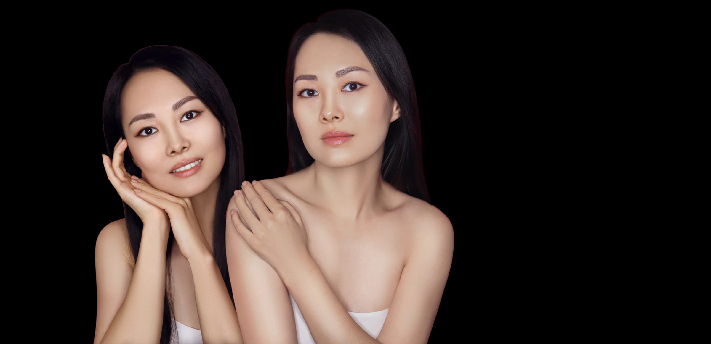 Deux femmes à la peau lumineuse